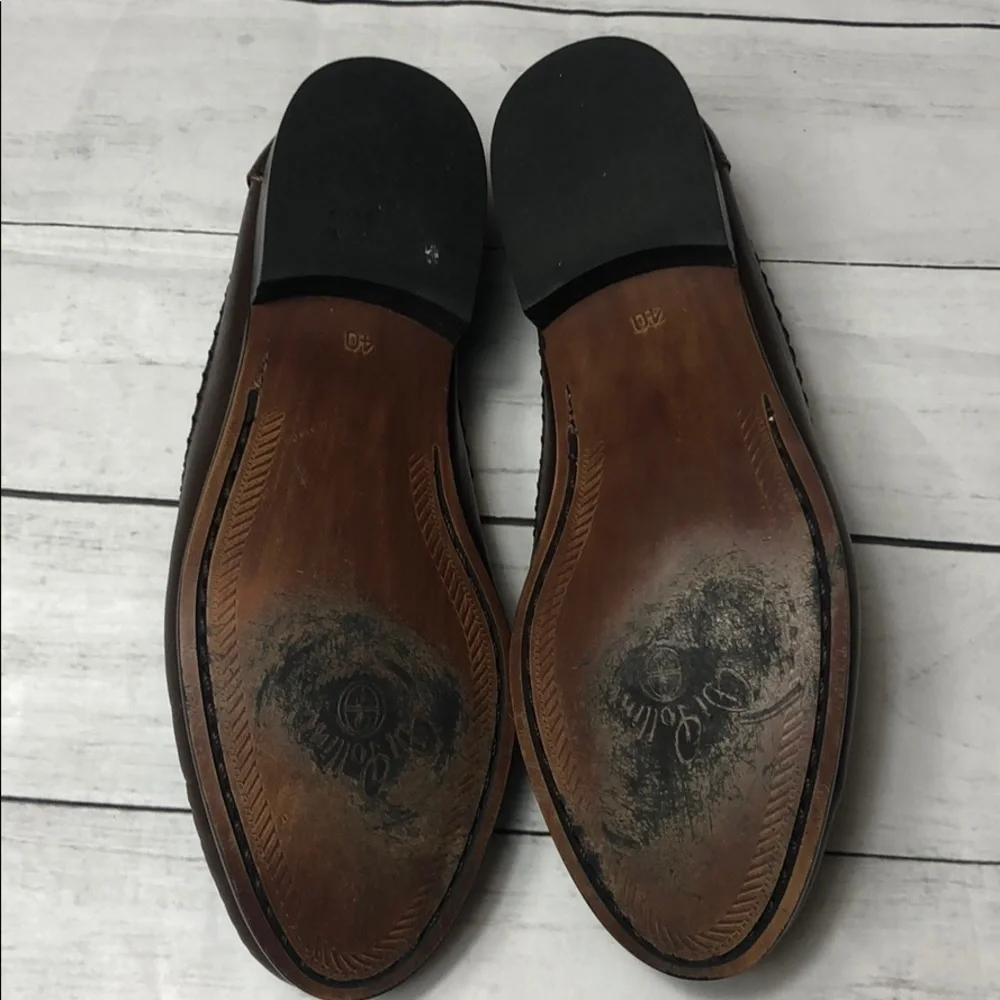Mens Di Pollini Brown Leather Shoes Men' Sz 40